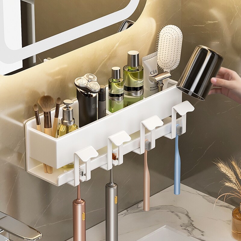 Gambar Electric toothbrush tooth cup shelf from punching gargle cup wall wall hung brushing your teeth toothpaste to receive