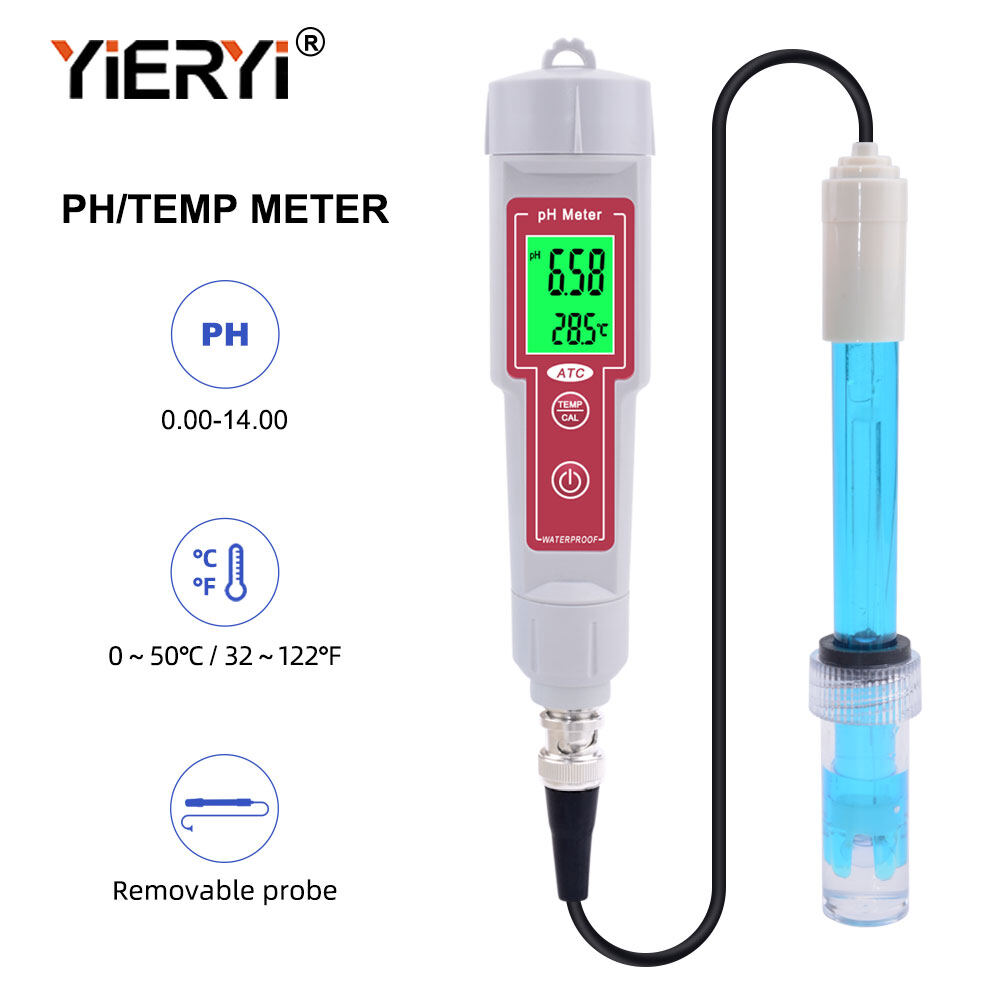 Yieryi máy đo độ ph máy đo nhiệt độ máy kiểm tra chất lượng nước máy đo độ ph cho hồ bơi, nước uống, bể cá