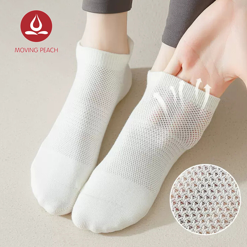 Moving Peach Women Cotton Socks Non slip Mesh Sports Socks Gym Yoga Socks Pilates Socks Anti-Pilling ราคา 115 บาท*ส่งฟรี