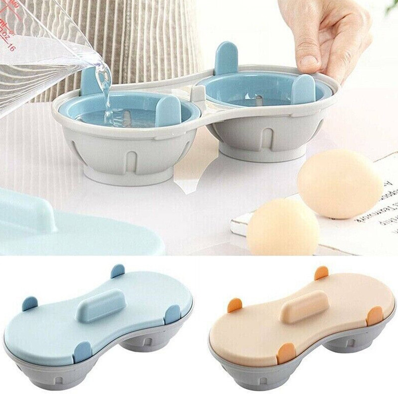 Lò vi sóng trứng poacher đồ nấu nướng hấp Maker poach cốc đôi nồi Nồi nấu trứng
