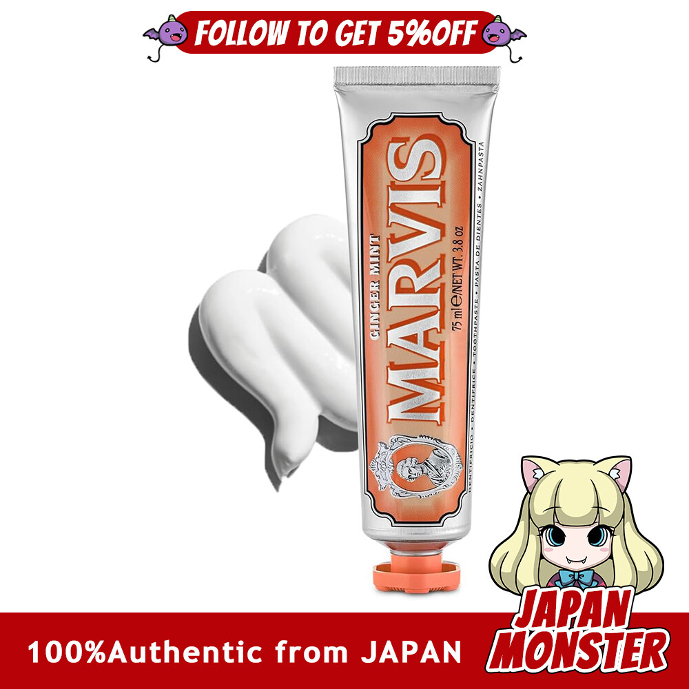 Marvis Ginger Mint Toothpaste - Addictive ginger mint flavor with a spicy and refreshing taste - Oral care - Made in Italy - 75ml Japan