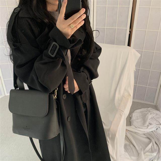 Windbreaker women's spring and autumn new 2021 Korean version mid-length small British style autumn and winter Hong Kong style over-the-knee coat