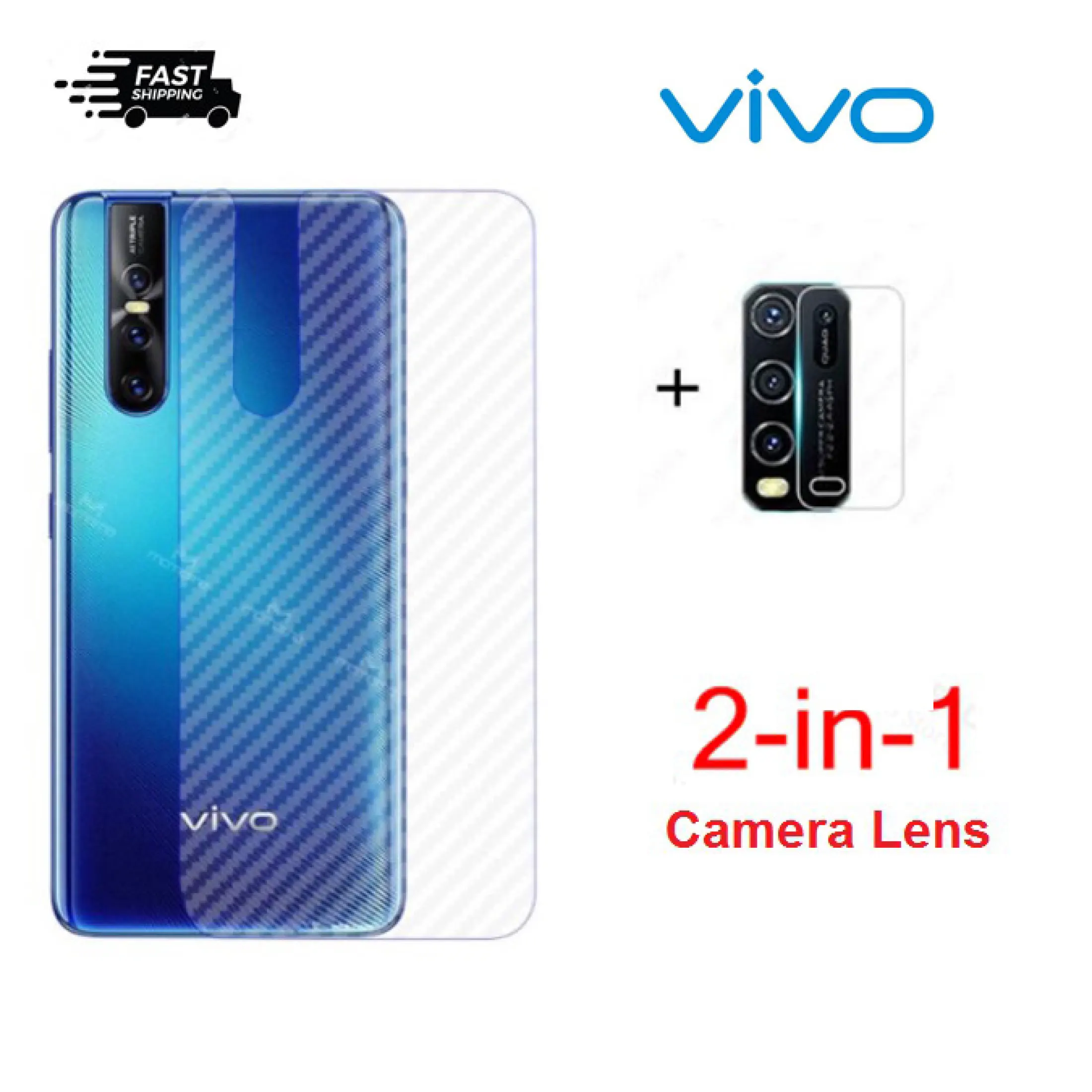 For Vivo 2in1 Camera Lens Carbon Sticker Firm Glass Len Y20 Y20s X50 Pro Y11 V11i S1 Y15 Y17 V15 Y91c Y30 V17 V19 V20 Se Lazada Singapore