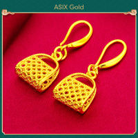 ASIX GOLD ต่างหูจี้กระเป๋าชุบทอง 24K 18K ชุบทองดีไซน์ดั้งเดิมแฟชั่นต่างหูผู้หญิงระดับพรีเมียม ต่างหูนําโชค ไม่มีอาการแพ้ ไม่มีการดําคล้ํา ไม่ลอก ของขวัญวันหยุดที่ยอดเยี่ยม