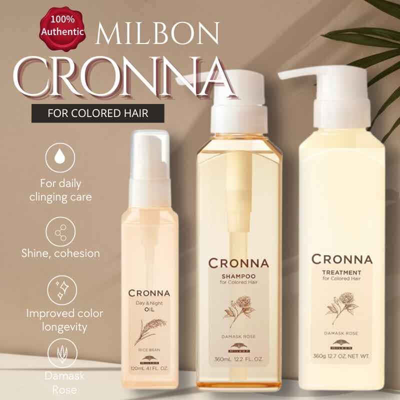 Gambar Milbon CRONNA Shampoo Treatment 360g  hair oil for Colorado Hair Treatment that controls fading and gives shine and manageability to hair 100% Authentic Direct from Japan