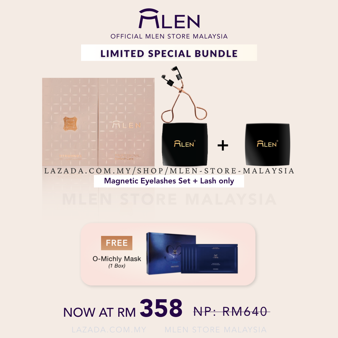 Gambar [READY STOCK] MLEN BUNDLE DUO LASHES   MLEN Magnetic Eyelash ?????? | Special Bundle Full Set + A Pair Lash Only