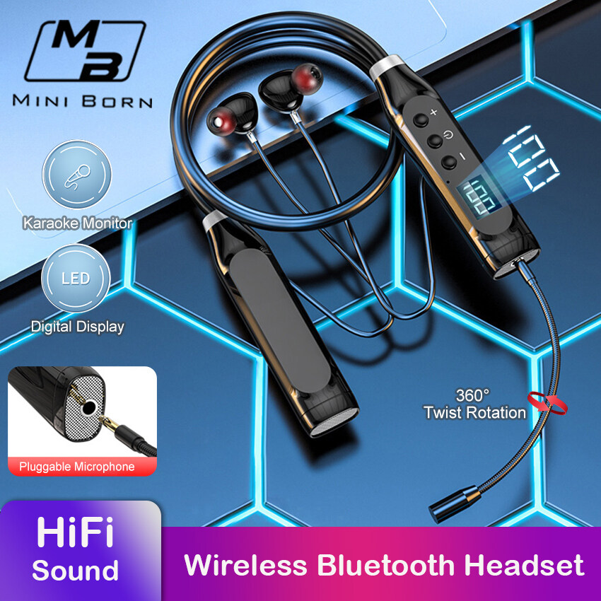 Mini Born Wireless Earbuds Neckband Wireless Headphones Karaoke Monitor