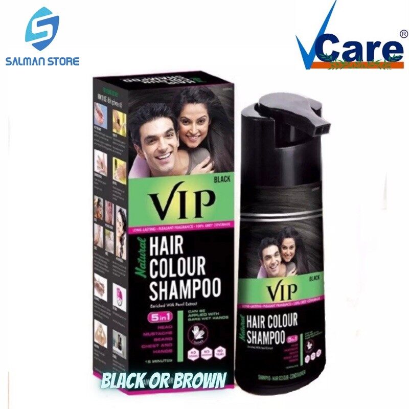 Buy VIP HAIR COLOUR SHAMPOO 180ML BROWN FOR MEN AND WOMEN - ENRICHED WITH  PEARL EXTRACT Online & Get Upto 60% OFF at PharmEasy