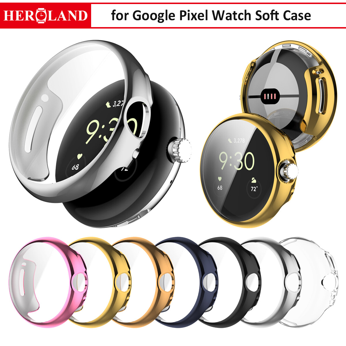 For Google Pixel Watch TPU Watch Case Soft Cover Shell