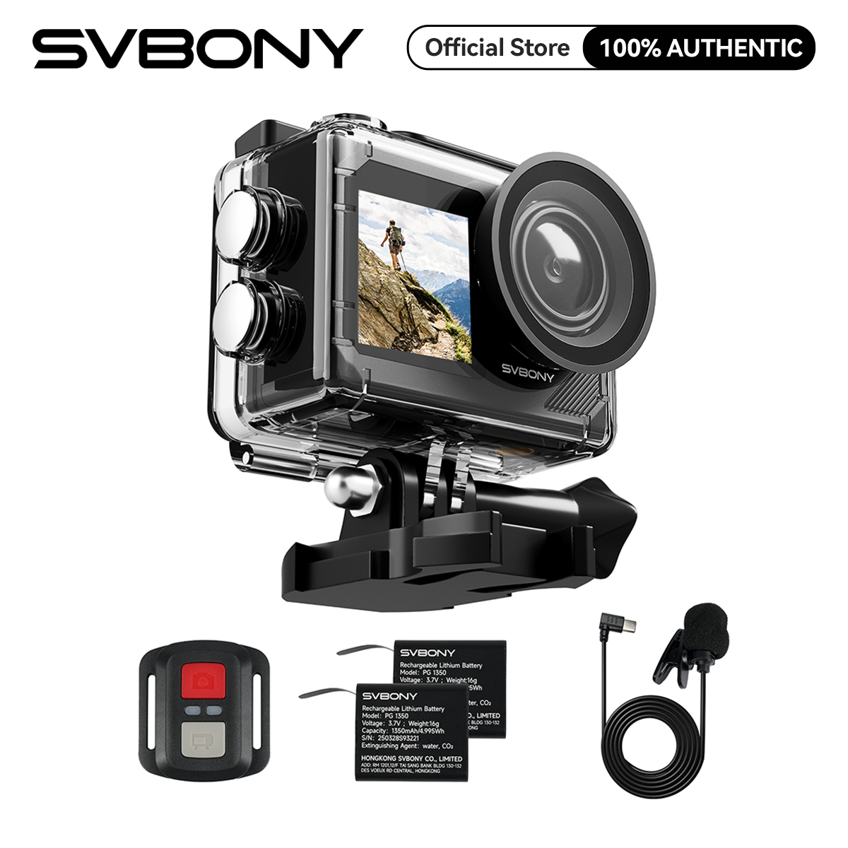 Svbony SVGo2 Action Camera 4K/30fps, IPX8 waterproof for diving, surfing, and perfect for casual sports and daily vlog Harga 279 Ringgit*Penghantaran Percuma
