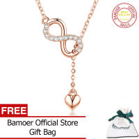 BAMOER 100% 925เงินสเตอร์ลิง Infinity Forever Love สร้อยคอจี้สำหรับผู้หญิงเครื่องประดับเงินสเตอร์ลิง SCN223
