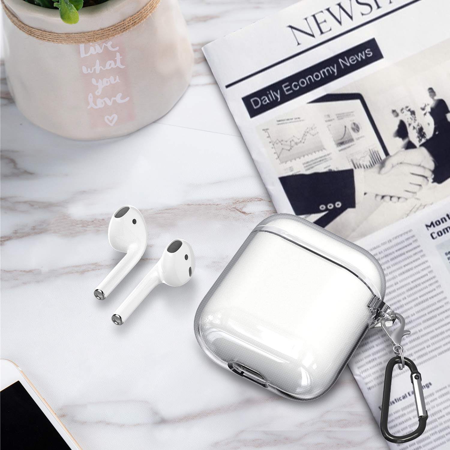 Bao case chống sốc trong suốt cho Airpods 1 / 2 hiệu Likgus Crystal Shell