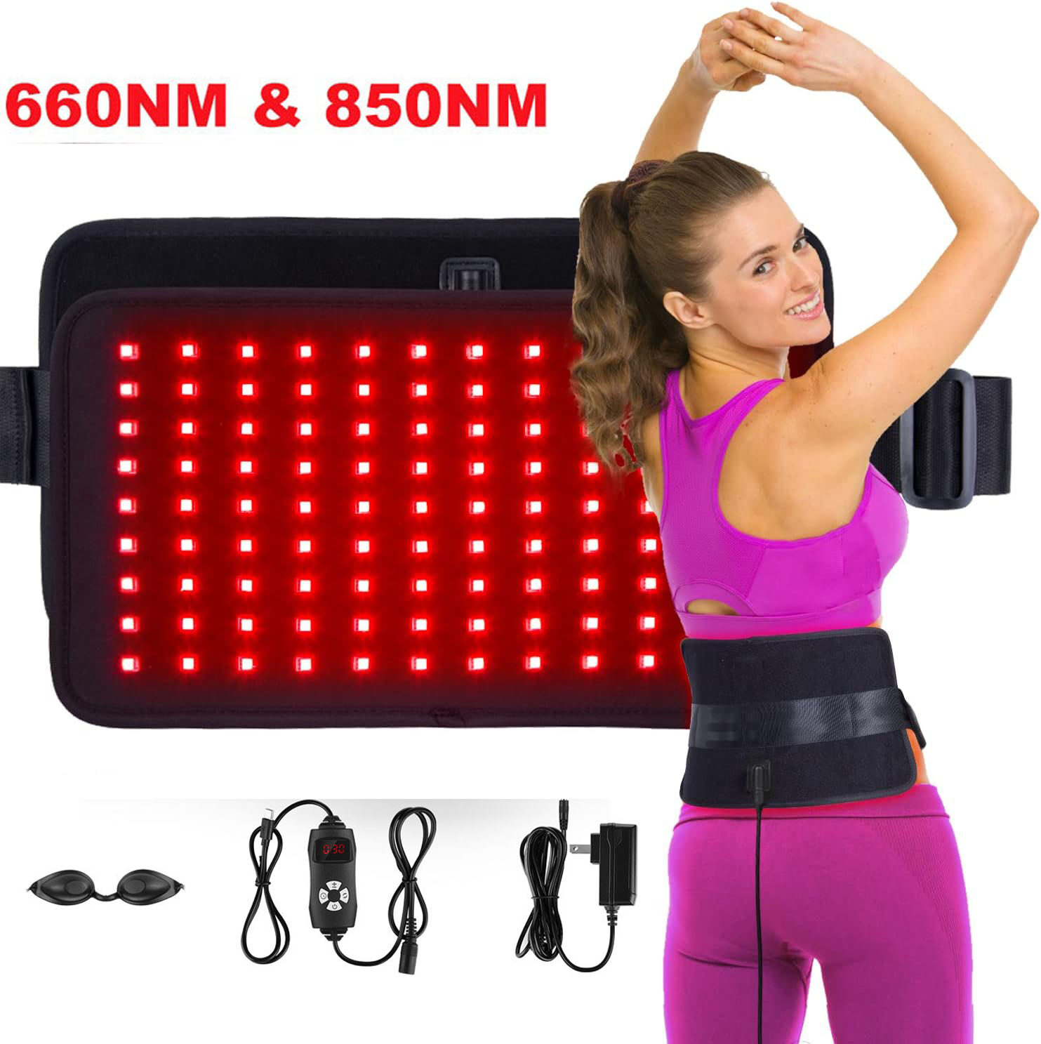 Ánh sáng màu đỏ đai trị liệu 660nm 850nm gần đèn hồng ngoại phai sẹo giảm căng cơ đau eo đầu gối trở lại điều trị