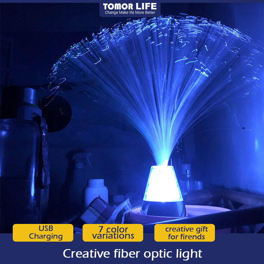 Tomor life đèn led sạc usb sáng tạo 7 đèn sợi quang đổi màu để trang trí nhà cửa
