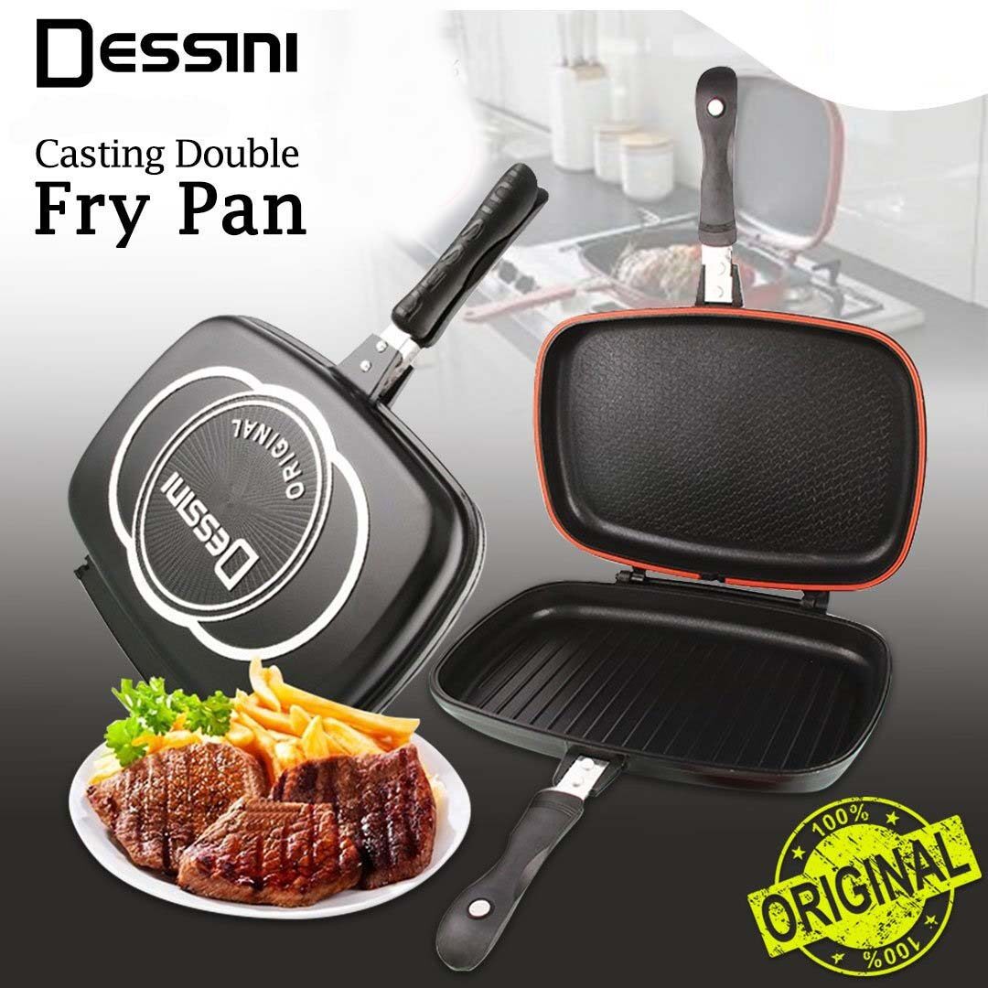 Dessini Sided Grill Pan Black 36Cm Dessini Double Side Non Stick