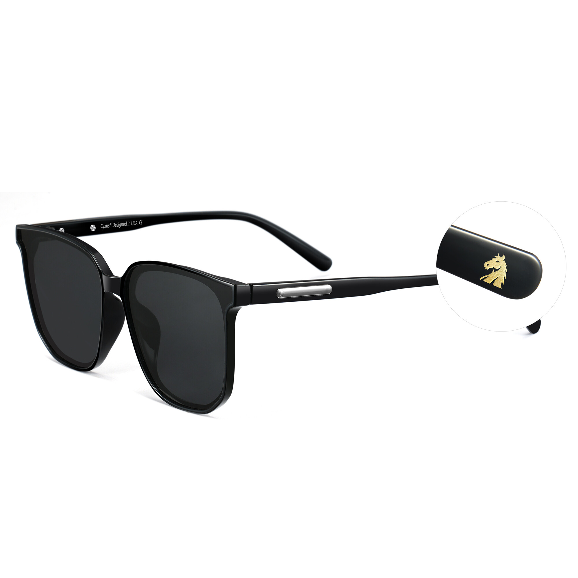 Limited Edition Horse Zodiac Polarized Sunglasses - Equestrian Style UV400 Protection Unisex Luxury Sunglasses with Exclusive Horse Totem Design 1711B01-H ราคา 553 บาท*ส่งฟรี