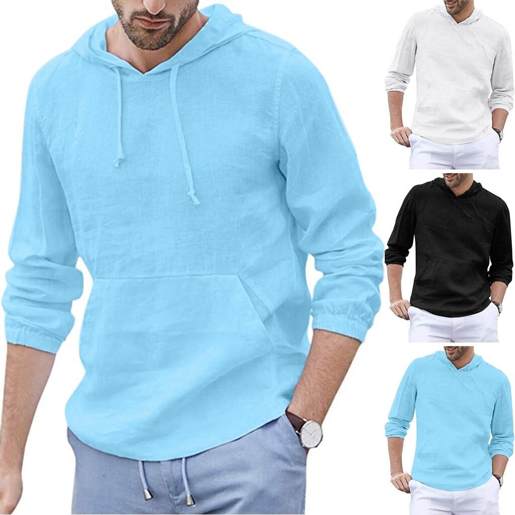 linen hooded shirt