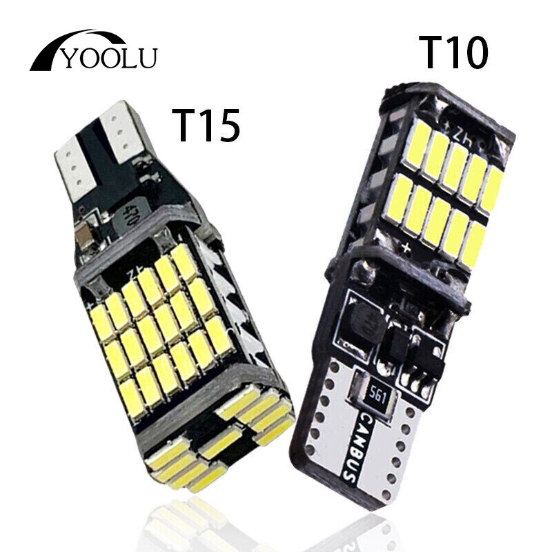 2x Đèn Tín Hiệu Xe Hơi Bóng Đèn LED T15 W16W Đèn LED T10 W5W 4014 Đèn Đỗ Xe Lùi DC 12V Màu Trắng Công Suất Cao Canbus Không Lỗi