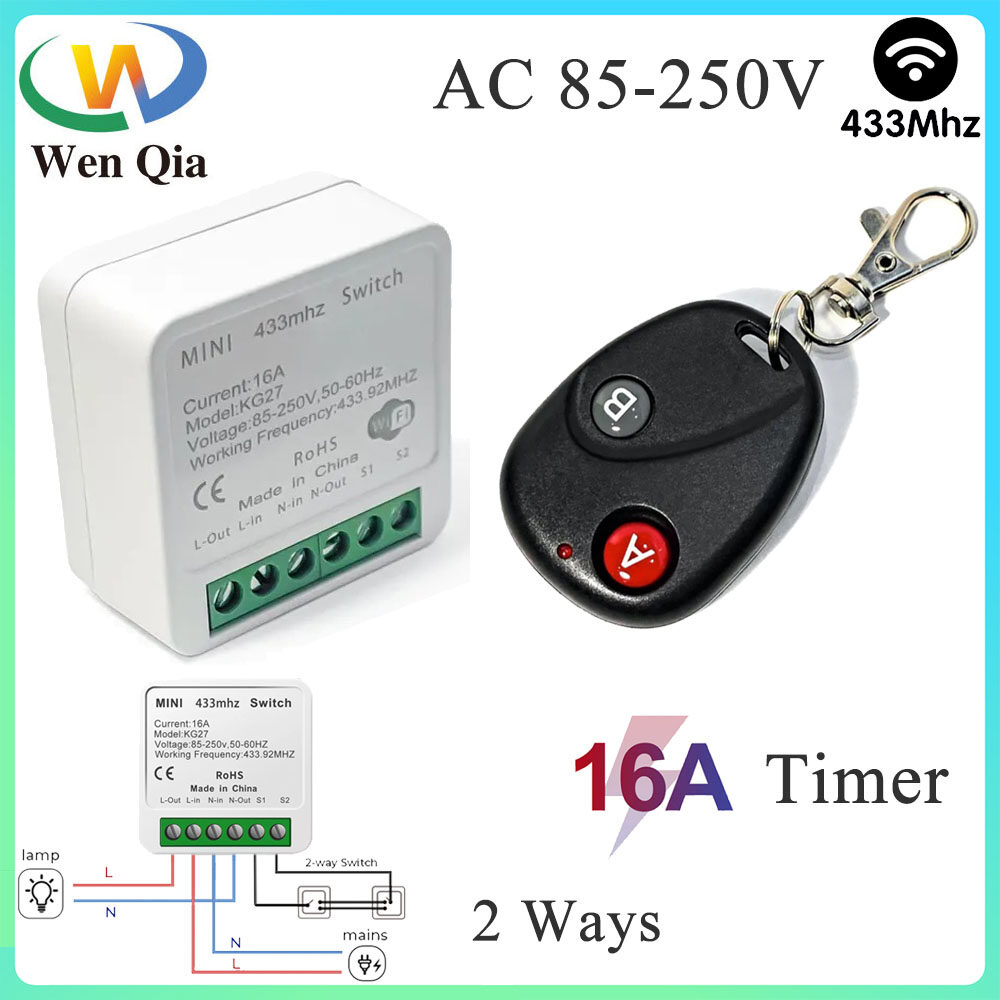 Wireless remote control smart timer switch E27 lamp holder AC110V 220V  house multi light switch Kids room bedroom timer switch 