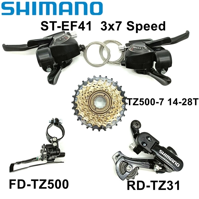Shimano cần số xe đạp st-ef41/cần phanh 3x7 tốc độ rd-ty21 tz31 xe đạp cùi đề sau fd-tz500 cùi đề trước tz500-7 cassette