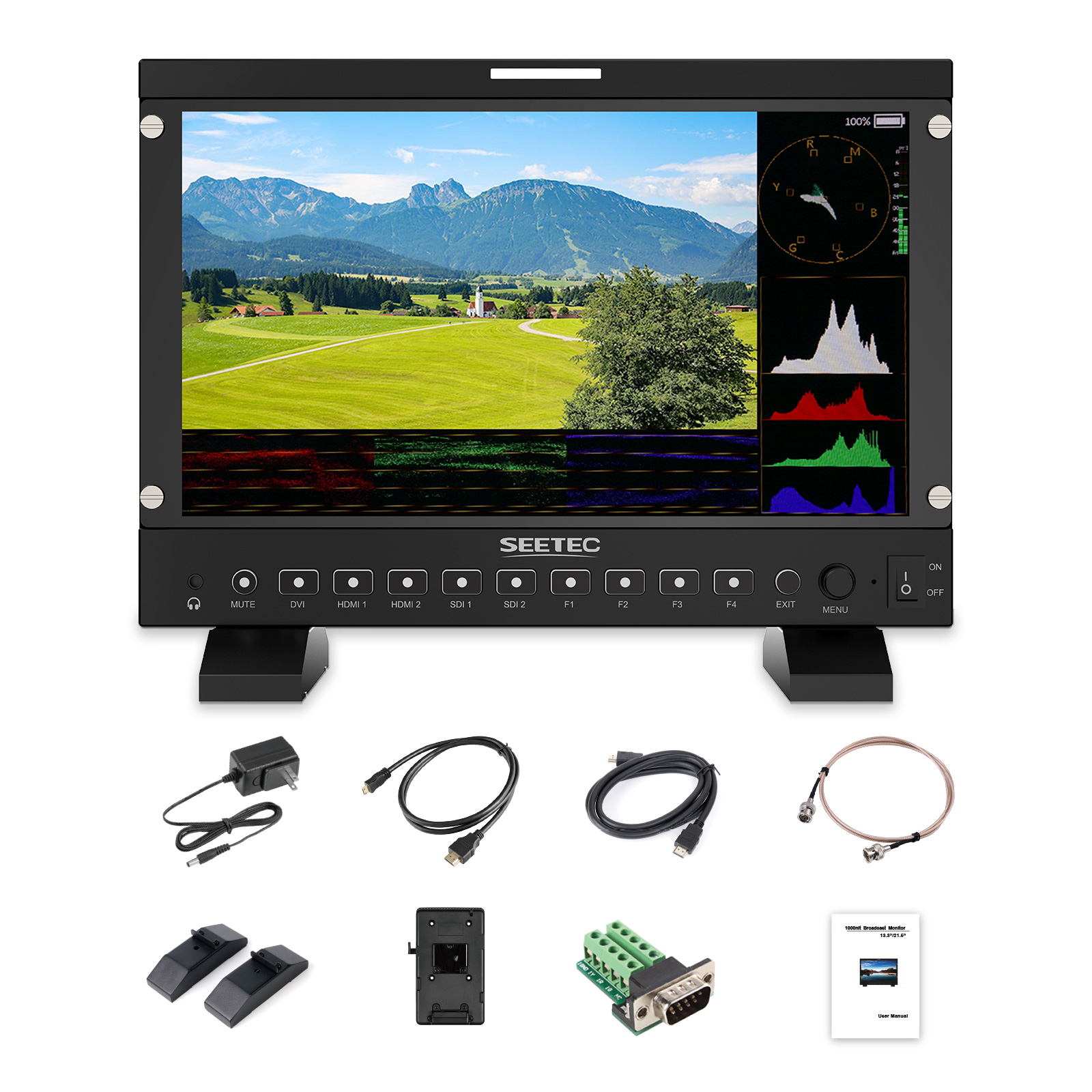 SEETEC P133 PRO 13.3 Inch 1000nit High Brightness Podcast Broadcast Monitor with Waveform 3D LUT HDR and SDI HDMI Input Output, HDMI Support 4K 60 ราคา 21,555 บาท*ส่งฟรี