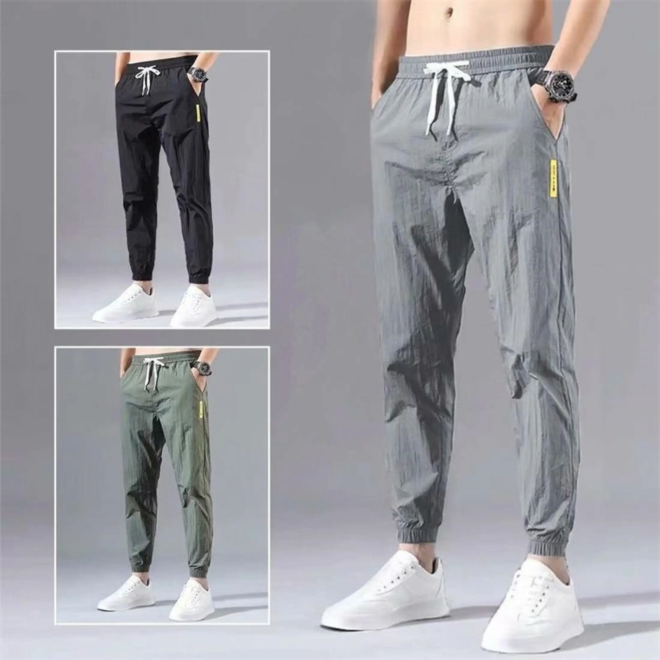 2021 Spring Summer New Casual Pants Men Joggers Cotton Slim Fit Thin Chinos Fashion Trousers Male Harem Pants Lazada Singapore