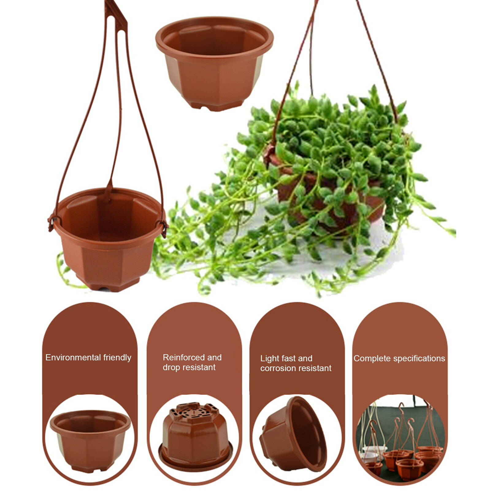 Sanwood Set Diameter Pot With Hanger Set Tali Tali Gantung Dan Pasu Bunga Pasu Putih Pasu Plastik Tali Pasu Flower Pot Lazada