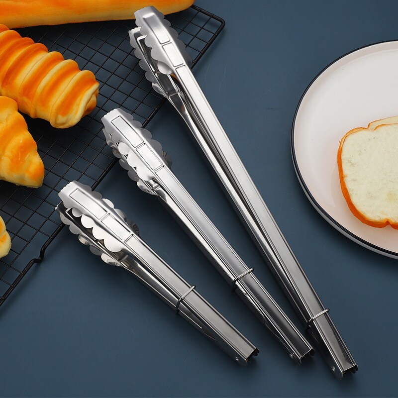 Gambar 7 9 12 Inch Stainless Steel Western Buffet Food Clips BBQ Steak Tongs Sugar Ice Cube Clamp Home Cooking Kitchen Accessories