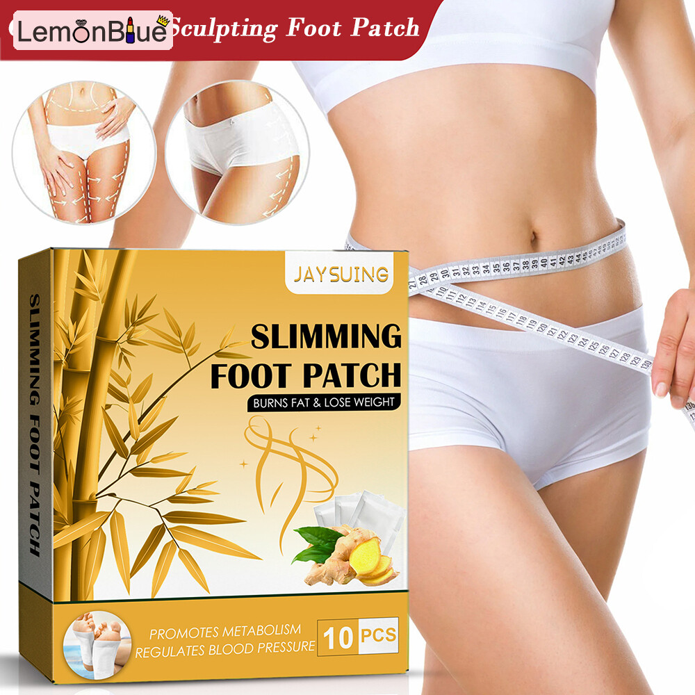 Gambar LemonBlue Ginger Detox Foot Patch Bamboo Body Slimming Patches Sleep Improving Foot Patch 10pcs Natural Herbal Stickers Stronger Fat Burning Patch Weight Loss Pads