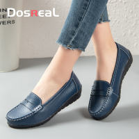 DOSREAL White Flats Loafers for Women Genuine Leather Shoes Korean Trendy Slip On Ballet Flats New Arrival Big Size 35-44 Woman Moccasins Flat Loafers Shoes