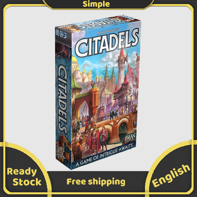 Citadels trò chơi với bàn cờ phiên bản tiếng Anh Trò chơi chiến lược Thời Trung Cổ 2-6 người chơi bên trò chơi trên bàn gia đình trò chơi với bàn cờ