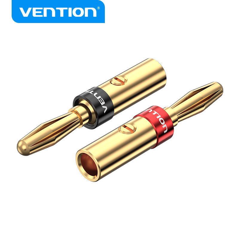 Vention Đầu Nối Audio Chuối Mạ Vàng - Chống Rỉ Giảm Nhiễu Tương Thích AMP Loa - Tặng Vòng Đệm Nhôm -