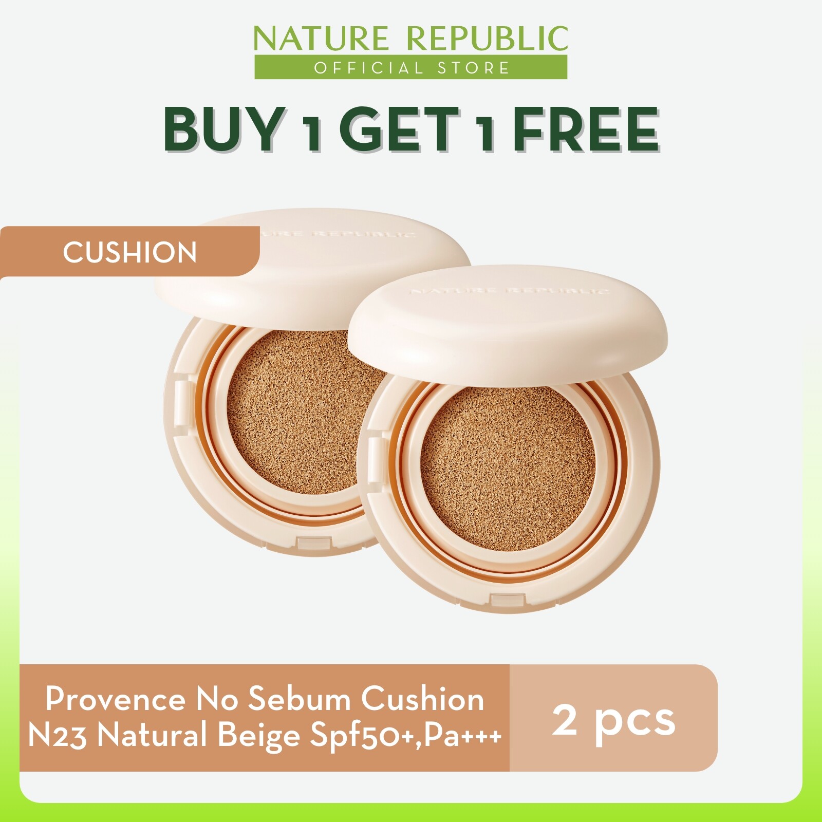 Gambar [BUY 1 GET 1 FREE] Nature Republic Provence No Sebum Cushion Spf50+,Pa+++