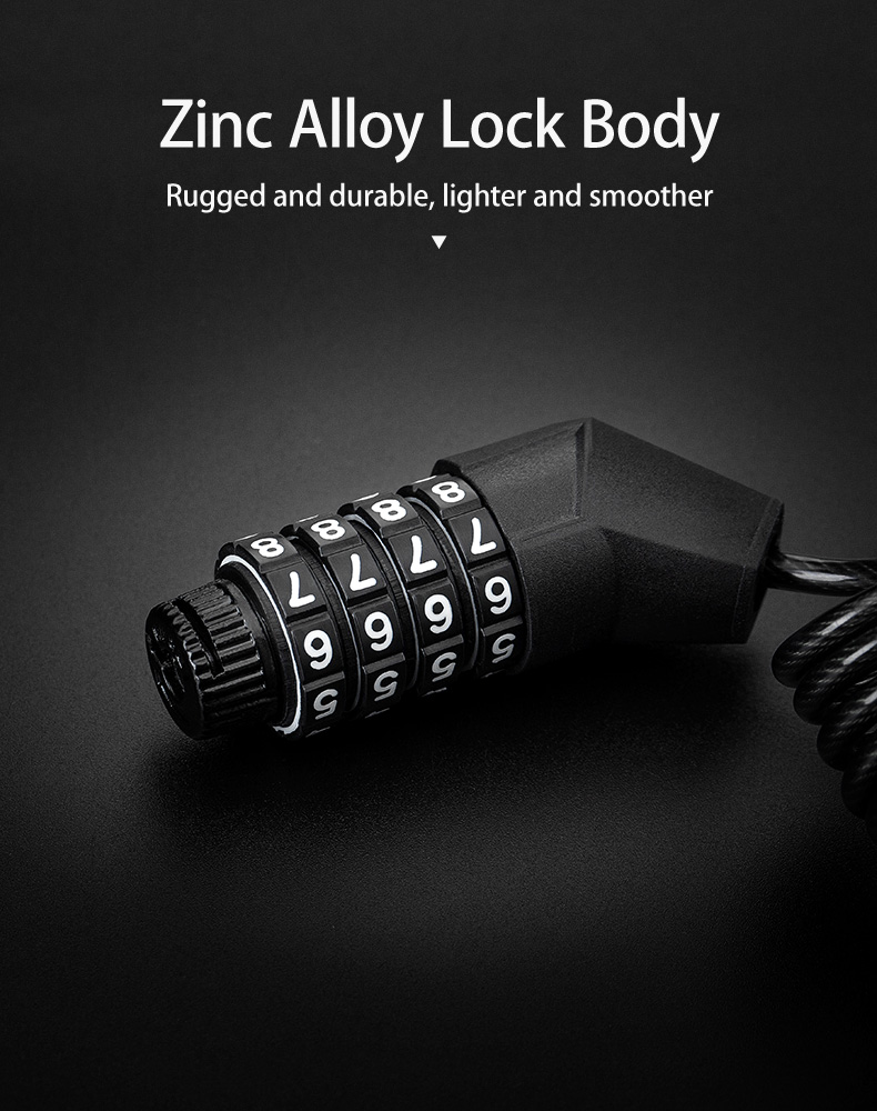 ROCKBROS Bicycle Mini Password Lock Anti-theft Helmet Bike Chain