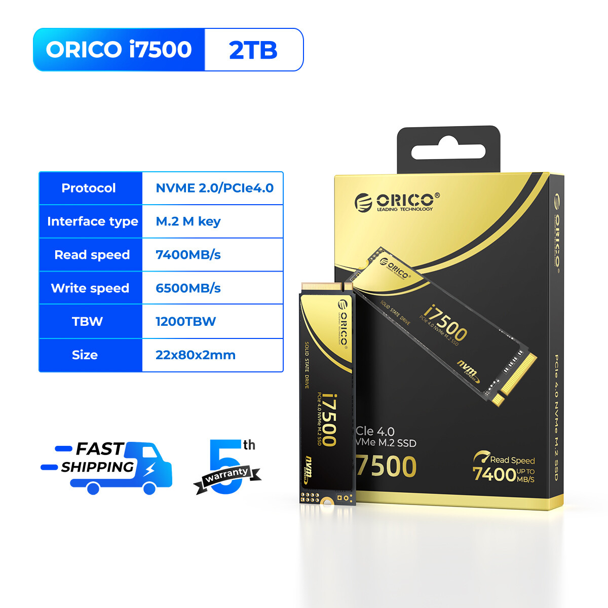 ORICO NVMe pcle 4.0 SSD giải phóng tốc độ tối đa hiệu suất cao 7500 Tốc độ đọc MB/giây lên tới 4TB b
