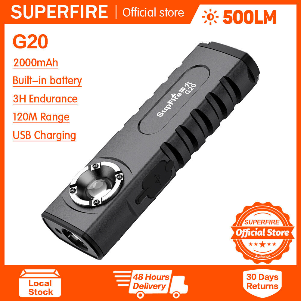 Superfire G20 đa chức năng đèn pin với LED di động có thể sạc lại Laser Đèn pin ánh sáng mạnh không thấm nước tầm xa/đèn bên/Laser Nhiều chế độ đèn pin từ tính cắm trại ngoài trời đi bộ đường dài xe hộ gia đình sửa chữa Đèn làm việc
