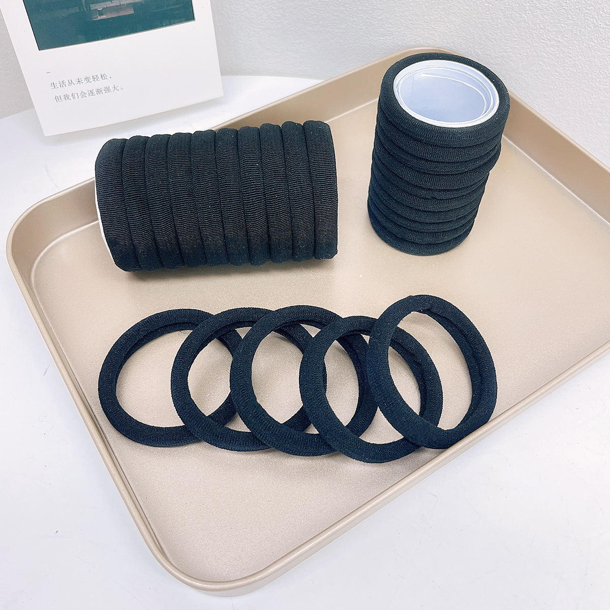 10 chiếc dây buộc tóc vải co giãn màu đen cho nữ dây buộc tóc scrunchie phụ kiện buộc tóc đuôi ngựa cho nữ