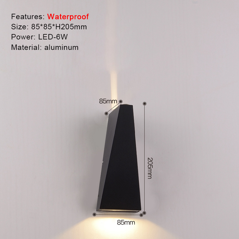 Đèn LED Ốp tường Nhôm không thấm nước IP65 Đèn sân vườn ngoài trời 8W 12W Đèn tường nội thất cho phòng ngủ phòng khách cầu thang chiếu sáng