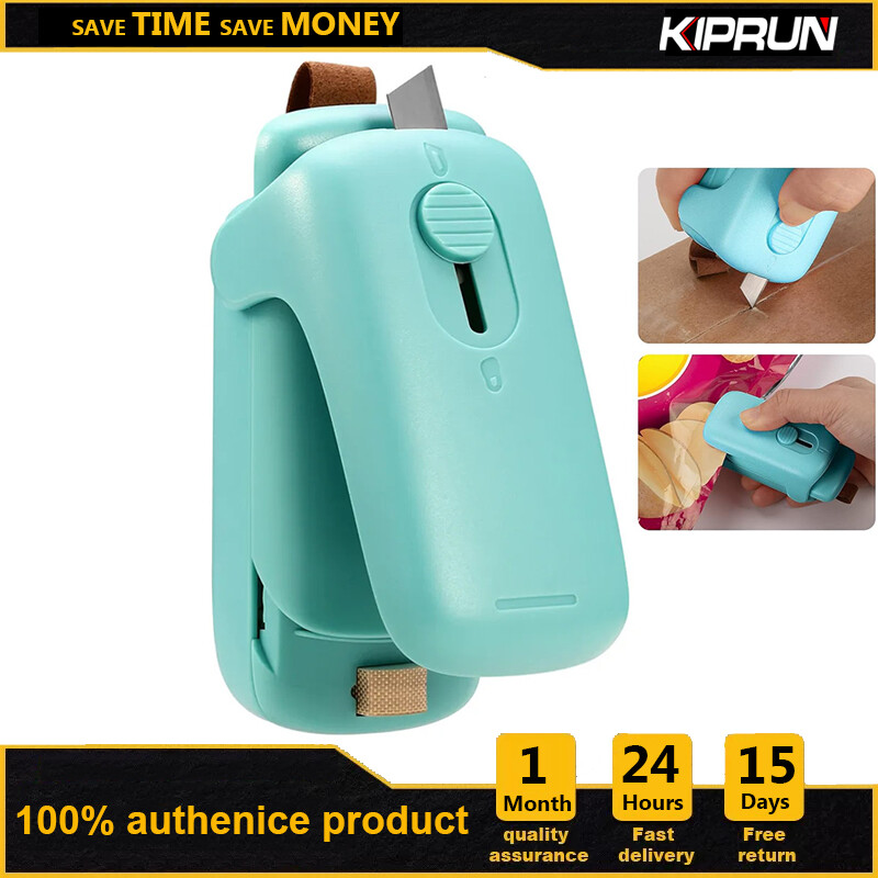 KIPRUN Mini Bag Sealer, Handheld Vacuum Sealers, 2 in 1 Portable Sealer and Cutter, Bag Sealer Heat Seal, Heat Sealer for Plastic Bags, Food Storage ราคา 121 บาท*ส่งฟรี