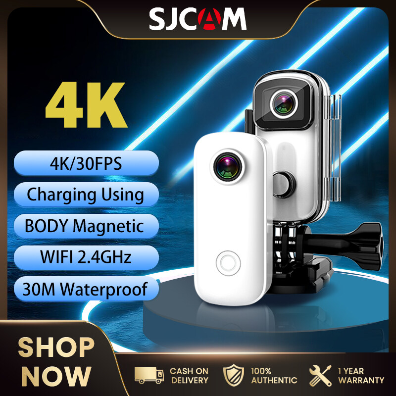 SJCAM C100+ Thumb Camera 4K/30FPS 30M Waterproof for Vlog, Driving recorder, Motorcycle riding, Offshore angling, Travel, Sports