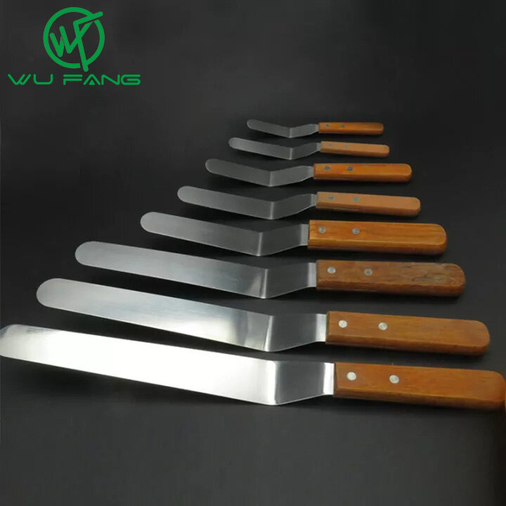 Dụng Cụ Cắt Bánh 1 Cái Dụng Cụ Chà Láng Bánh Kem Bánh Bơ Phụ Kiện Công Cụ Trang Trí Bánh Cán Bằng Gỗ Dụng Cụ Nhà Bếp Kem Thìa Thép Không Gỉ