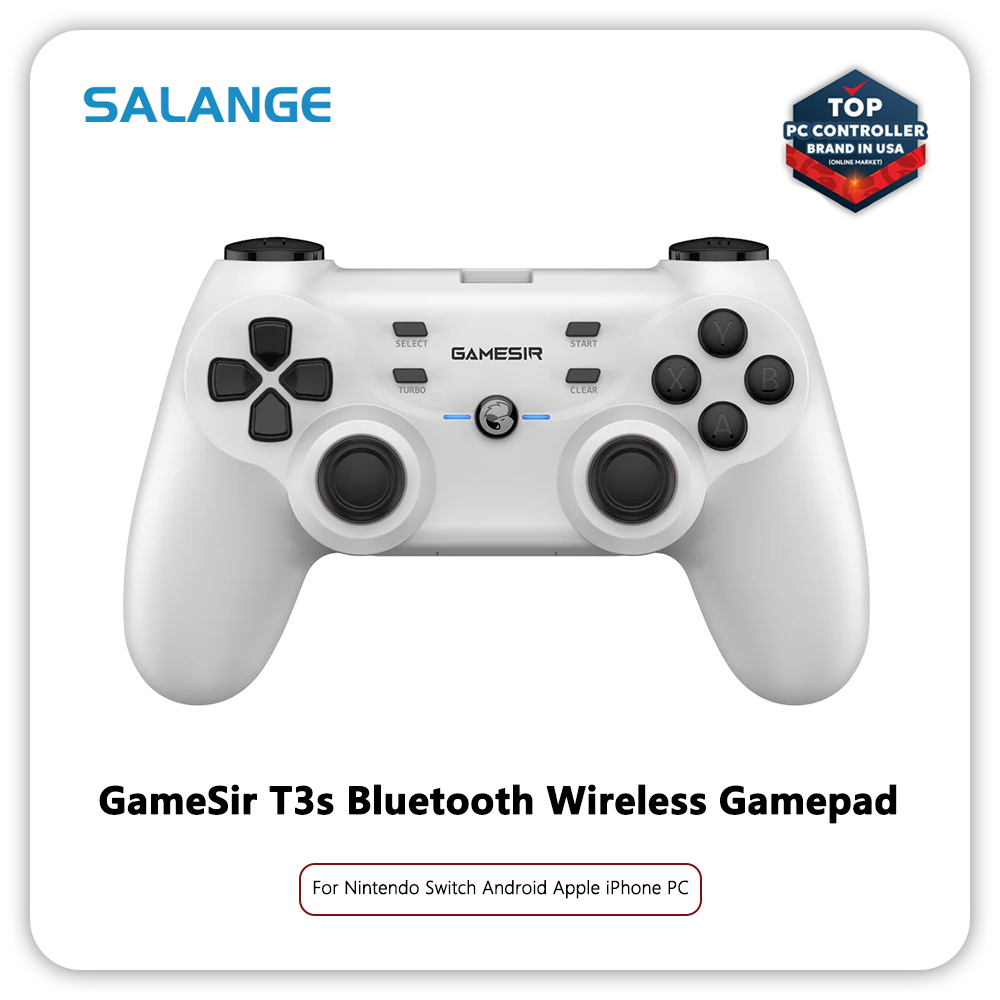 Salange GameSir t3s Trắng Tay cầm chơi game không dây Bluetooth chuyển đổi tay cầm chơi game cho Bộ chuyển đổi Nintendo điện thoại thông minh Android Apple iPhone và PC