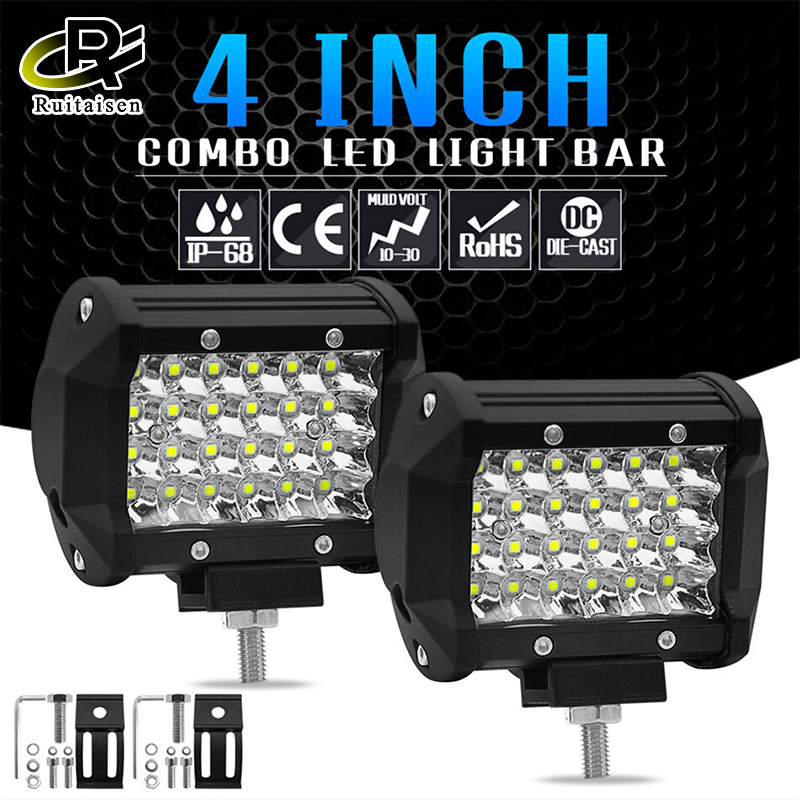 4inch 72W Car Working Light Roof Spotlight Off-road LED Work Light Lamp Car Front Bumper Headlight Bar Fog Light 4×4 Trucks ราคา 75 บาท*ส่งฟรี