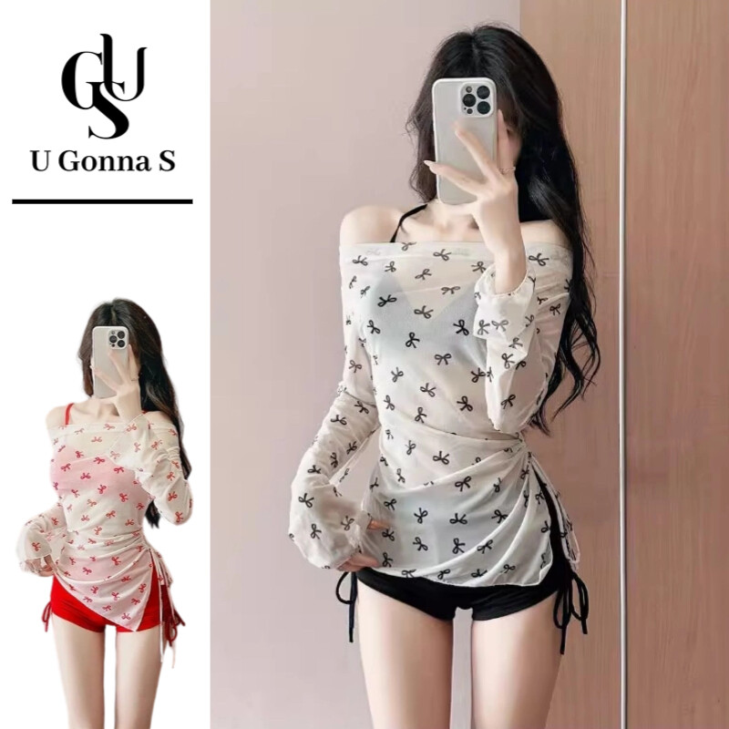 Đồ bơi phụ nữ terno áo và quần 3 mảnh eo cao tay áo dài sexy trang phục beachwear quần áo thời trang ootd thiết kế mới 2025 U Gonna S