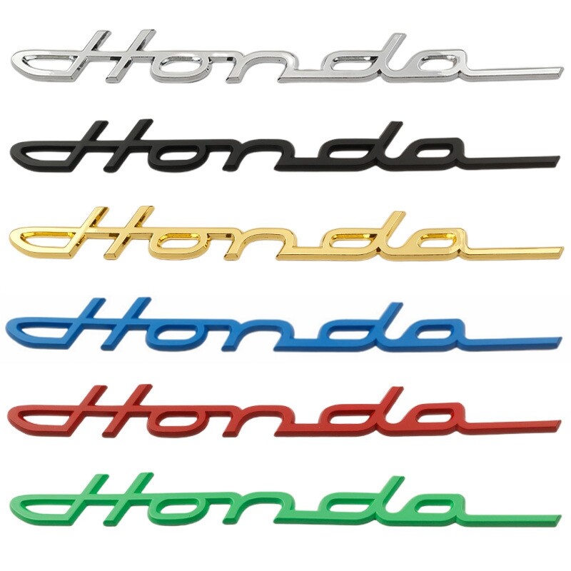 Chữ thảo thư logo cho Honda CRV phù hợp Civic City phù hợp với biểu tượng gắn thùng xe phía sau miếng dán mặt sau 3D kim loại sửa đổi huy hiệu