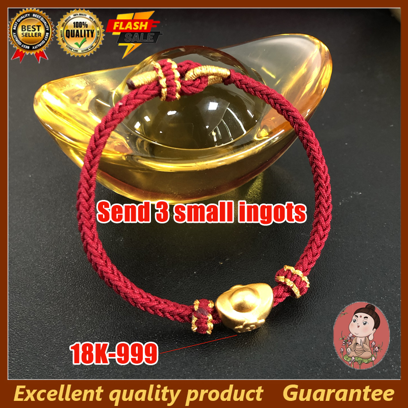 Vàng IY-18k màu may mắn yuanbao/thỏi Vòng tay hạt charm Vòng đeo tay may mắn