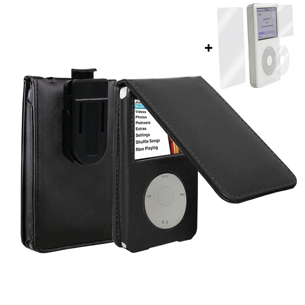 Ốp Bọc vỏ bảo vệ bằng da cho Apple iPod cổ điển thứ 6 thứ 7 80g 120g mỏng 160g iPod Video thứ 5 30g với kẹp đeo điện thoại di động chất lượng cao trong kho