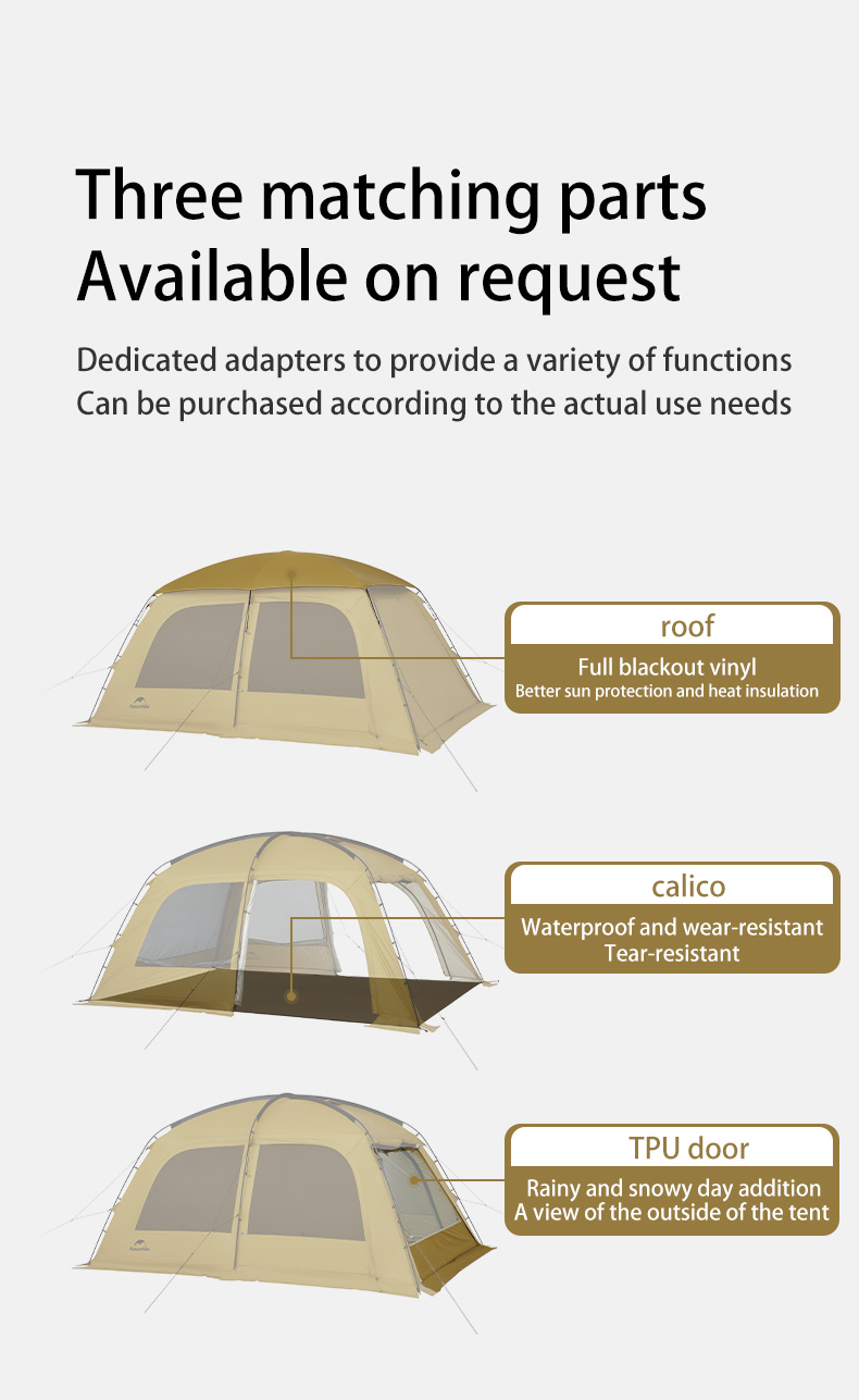 Naturehike outdoor camping dune 10.9 tent one bedroom one living room large space 4-6 person family tent · v35