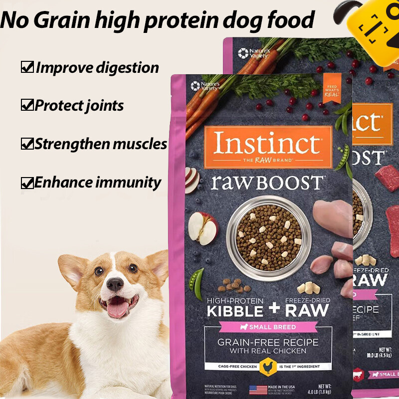 INSTINCT Original Fresh Chicken Small Breed Freeze-Dried Double Blend Dog Food 10 lbs / 4.5 kg ราคา 2,856 บาท*ส่งฟรี