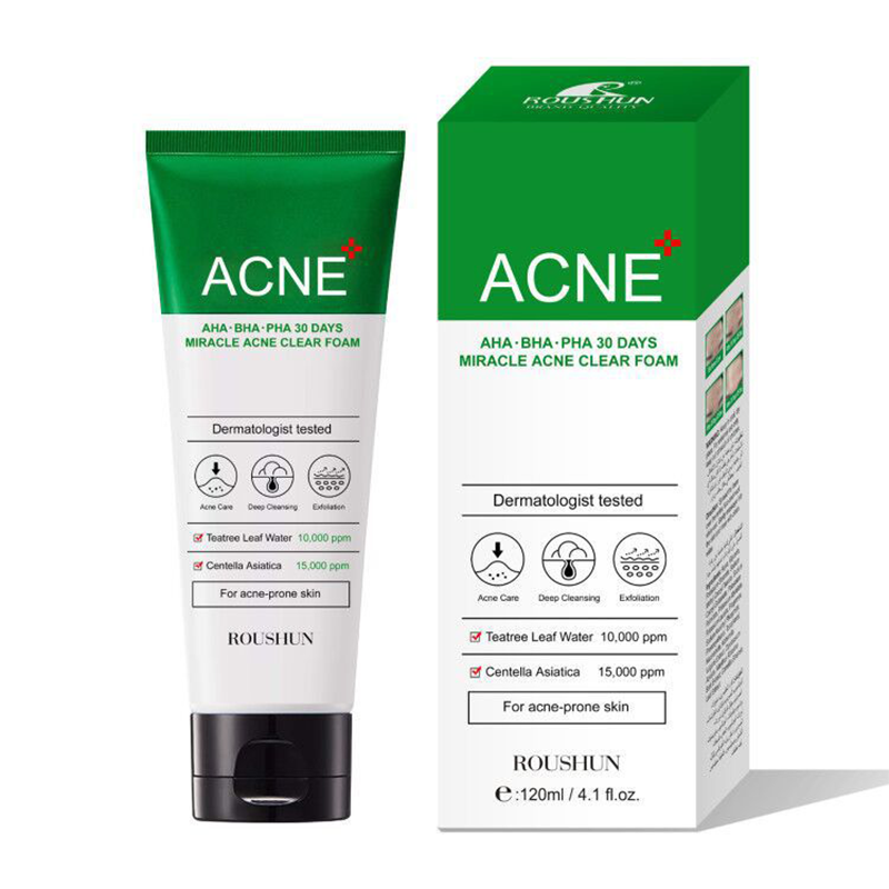 Gambar [100% ORIGINAL] ROUSHUN AHA BHA PHA 30 Days Miracle Acne Clear Foam Skin Acne Treatment Acne Serum Cleanser Cream Anti Aging Facial Wash Facial Cleansers 120ml